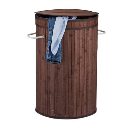 Bambusový koš na prádlo s víkem