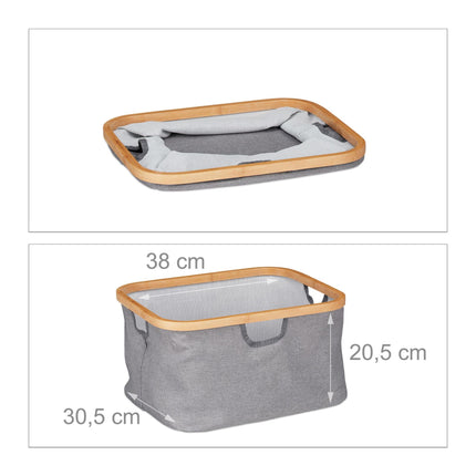 Bamboo laundry sorter with 3 baskets