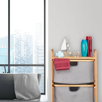 Bamboo laundry sorter with 3 baskets