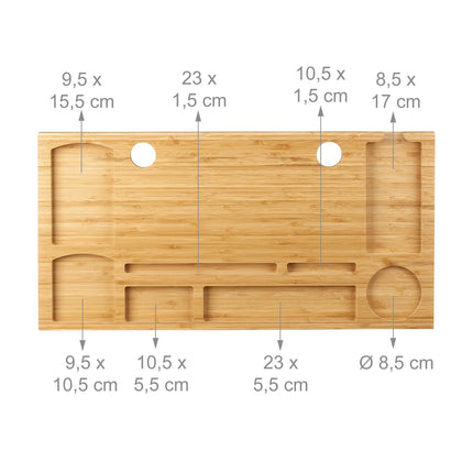 Bambusový podstavec pod monitor s 8 přihrádkami