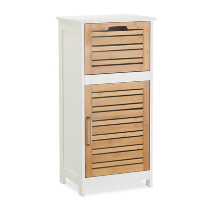 Bamboo side cabinet in white
