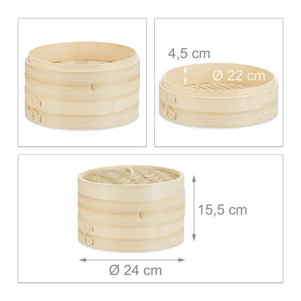 Bambusový napařovací košík o průměru 24 cm