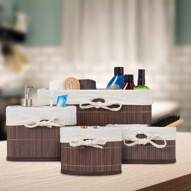 Bamboo storage baskets set of 4