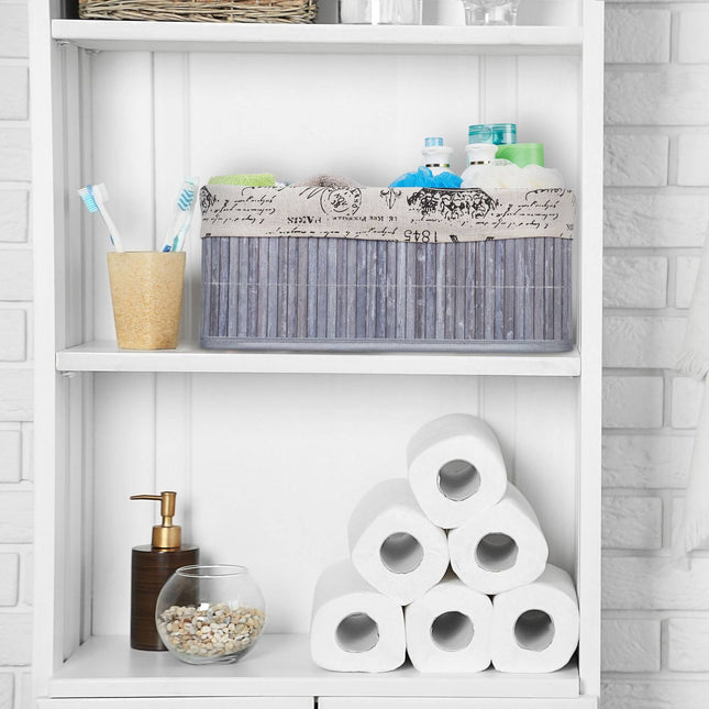 Bamboo storage basket with print