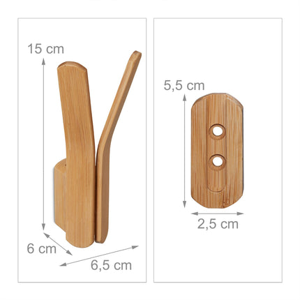 Bambusové nástěnné háčky