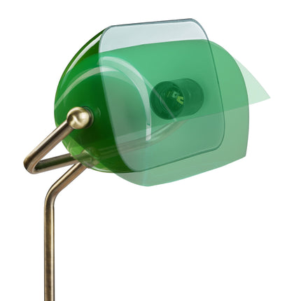 Bankéřská lampa se zeleným stínítkem