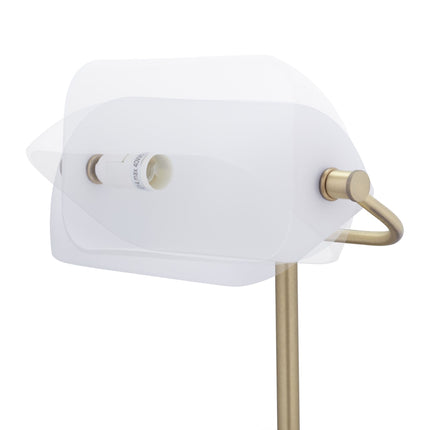 Bankéřská lampa s bílým stínítkem