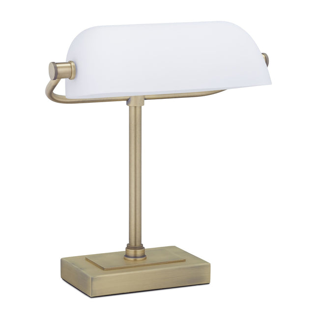 Bankéřská lampa s bílým stínítkem