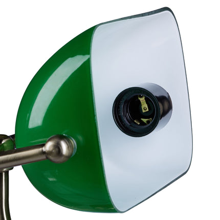 Bankéřská lampa JONES s dřevěnou podstavou