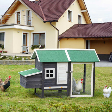 Kurník pro zakrslá kuřata se snáškovým hnízdem a výběhem, šedý