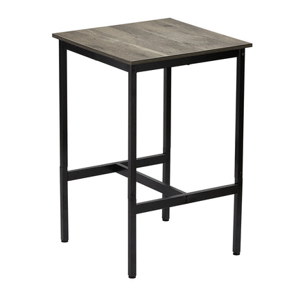 Bar Height Pub Table, Metal Frame, Rustic Brown, 24x24x36 in
