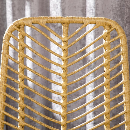 Ocelové barové stoličky, sada 2 ks s opěradlem, boho design, žluté