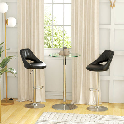Barový bistro stůl pro 2 – tvrzené sklo, Ø60x102cm