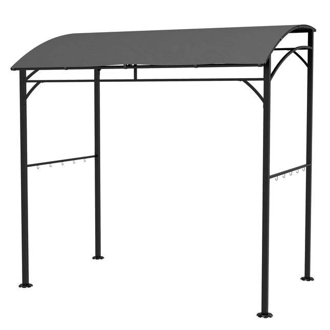 Voděodolný grilovací pavilon, zaoblená střecha, 215x150x220 cm, tmavě šedá