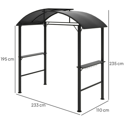 Ocelový grilovací pavilon odolný proti větru, dvojitá střecha, UV ochrana