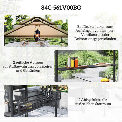 Grilovací altán, vodotěsný a nehořlavý, s UV ochranou