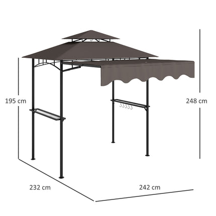 BBQ Pavilion, water repellent and flame retardant, 242x149x248 cm