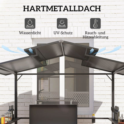 Vodotěsný grilovací pavilon s UV ochranou - 250x160x250cm