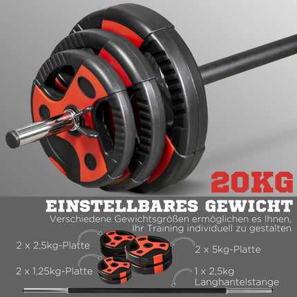 Nastavitelná sada velké činky 20 kg s protiskluzovou rukojetí, šetrná k podlaze