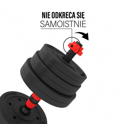 Sada velké a jednoručních činek, 20 kg, kompozitní materiál