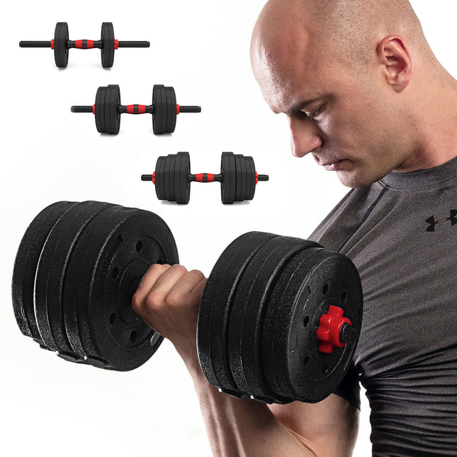 Barbell and Dumbbells Set, 20 kg, Composite Material