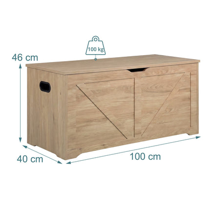Barn-Style Storage Bench, Light Grey, 100x40 cm, MDF
