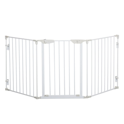 Zábrana pro psy – kov a plast, 180x74.5 cm, bílá