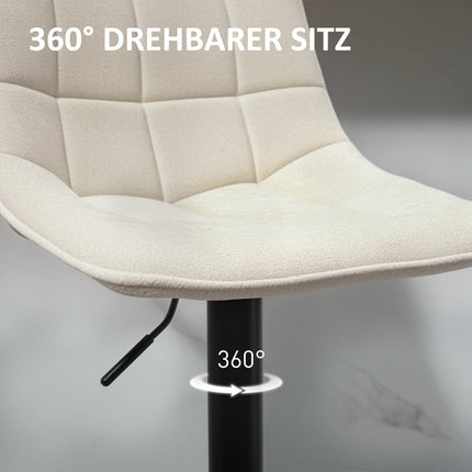 Výškově nastavitelné béžové barové židle, sada 2 ks, otočné o 360°