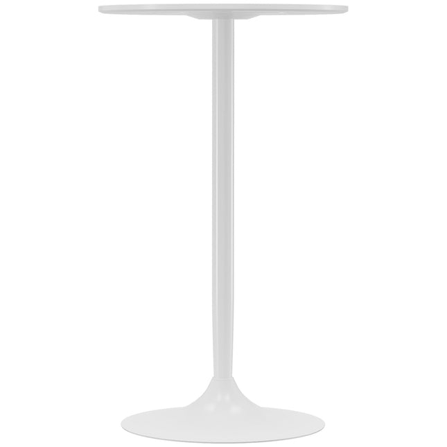 Kulatý jídelní stůl z bílé oceli – Ø60 x 102 cm
