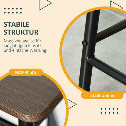 Barový set stolu se stoličkami a úložným prostorem, 80x50x90 cm, černá