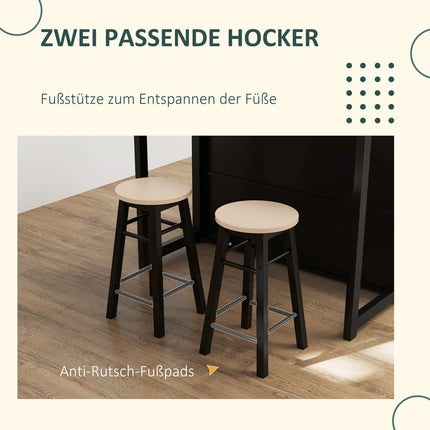 3-piece black dining room set, folding top and storage cabinet