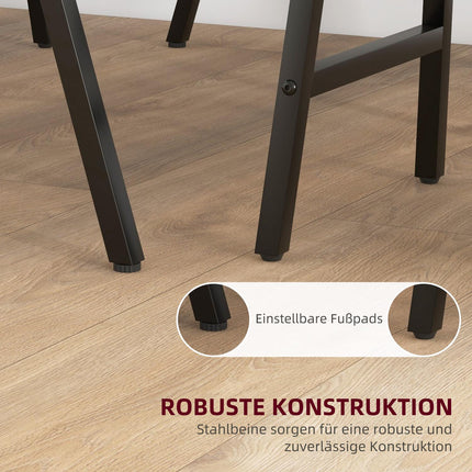 Bar table set with stools, 5-piece, steel, beige, 120x60x91 cm