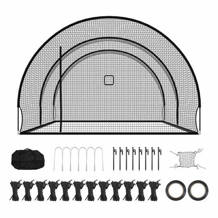 Baseball Batting Cage Net, 22.2ft, Portable, Pitching Machine Slot