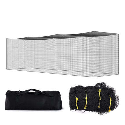 Baseball Batting Cage Net, 35x10x10 ft Enclosed PE, Door; Carry Bag