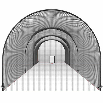 Baseball Batting Cage Net and Frame, 33x12x10 Ft