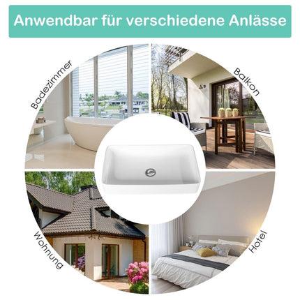 Umyvadlo porcelánové designové keramické s výpustí click-clack 60 x 35 x 11 cm bílé