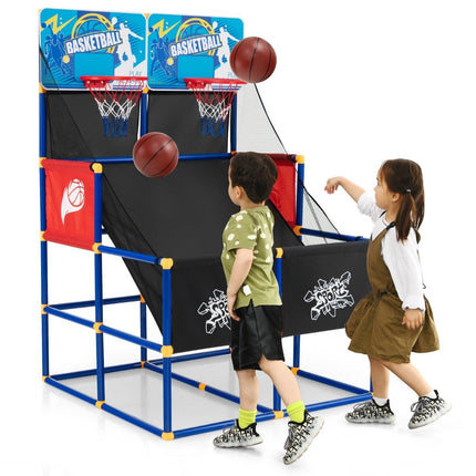 Basketbalový arkádový automat pro děti, basketbalový stojan se 2 koši 90 x 90 x 140 cm