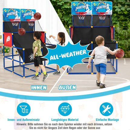 Basketbalový arkádový automat pro děti, basketbalový stojan se 2 koši 90 x 90 x 140 cm