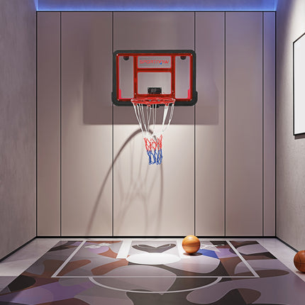 Nástěnná basketbalová deska s elektronickým ukazatelem skóre