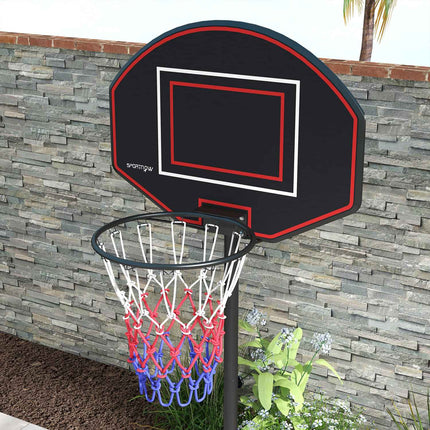 Nastavitelný stojan pro basketbalový koš, 221-282 cm, nerozbitná deska