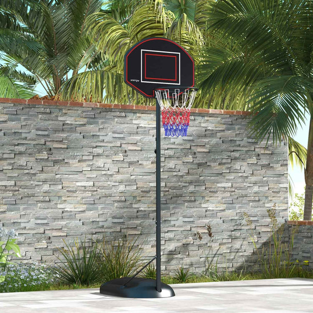 Nastavitelný stojan pro basketbalový koš, 221-282 cm, nerozbitná deska