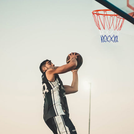 Basketbalový koš nástěnný, profesionální koš na smeče pro vnitřní i venkovní použití, oranžovo-červený
