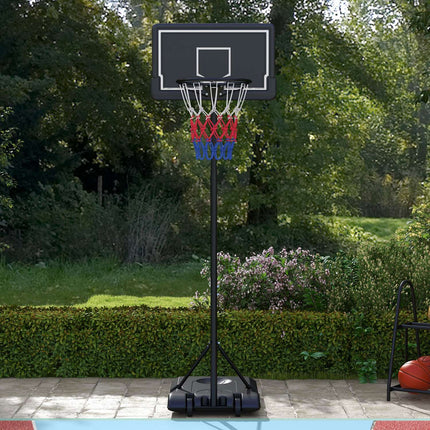 Nastavitelný basketbalový koš se stojanem a kolečky, 220-250 cm
