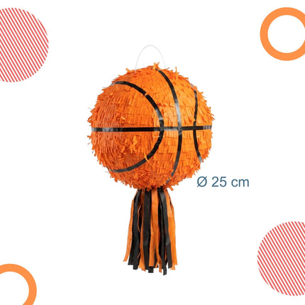 Basketbalová piñata sada s tyčí a maskou, 25 cm