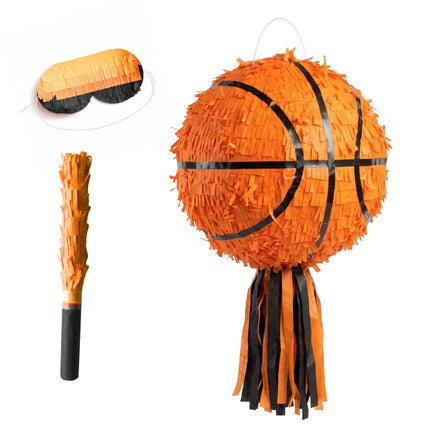 Basketbalová piñata sada s tyčí a maskou, 25 cm