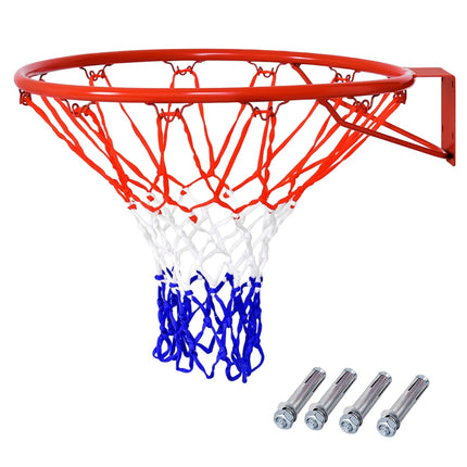 Basketball Replacement Rim 46 cm, 12-Loop Net, Indoor Outdoor