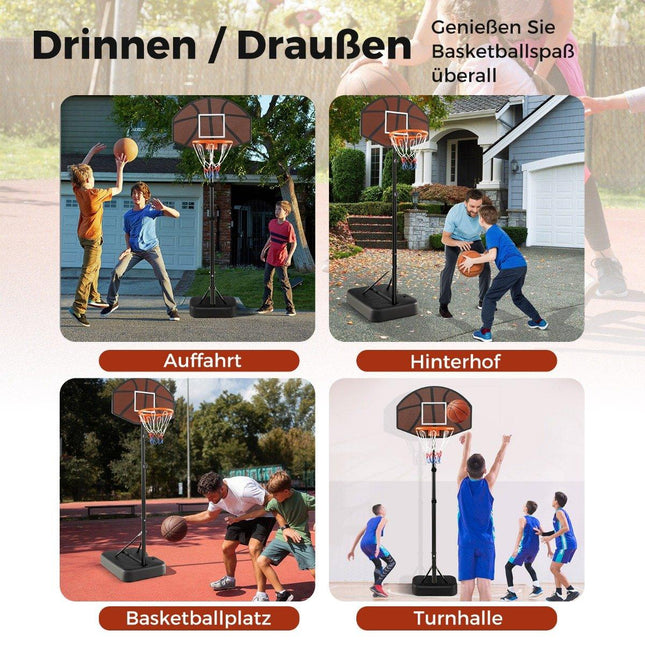 Basketball hoop outdoor basketball stand 172-200cm height adjustable basketball system black