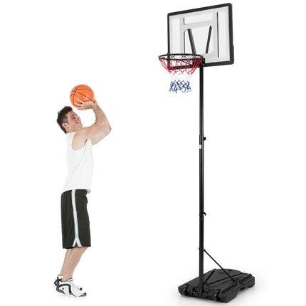 Basketbalový koš venkovní, basketbalový stojan 172-305cm výškově nastavitelný s odnímatelnou střední trubkou
