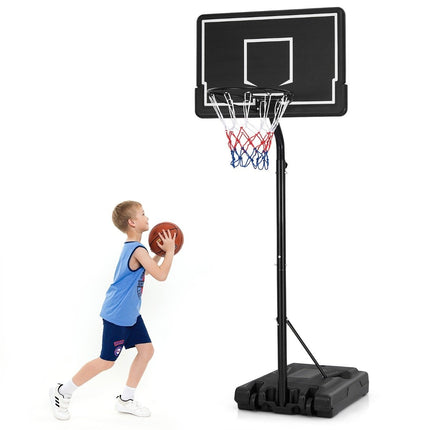Basketball hoop outdoor basketball stand 210-260 cm height adjustable on wheels black