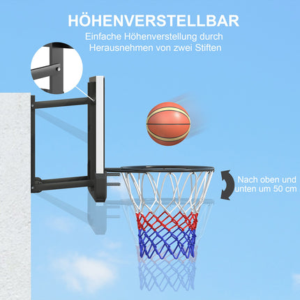 Basketbalový koš a deska pro vnitřní i venkovní použití, Ø45 cm